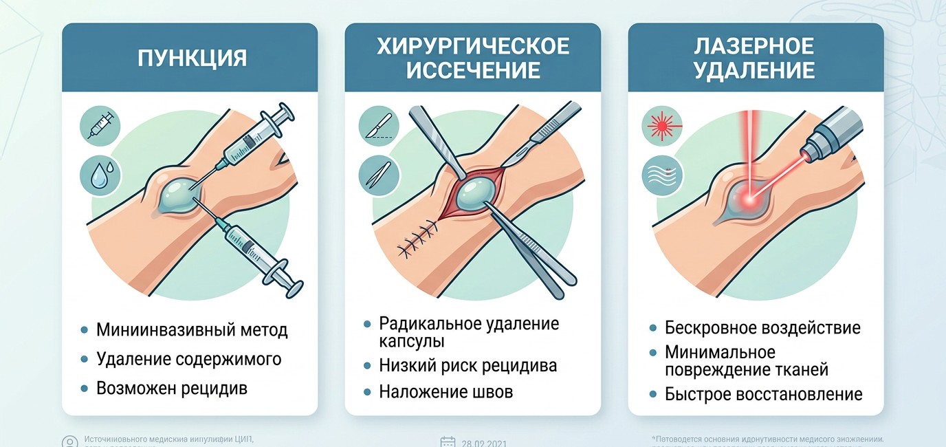 Как удаляют гигрому на кисти - современные методы